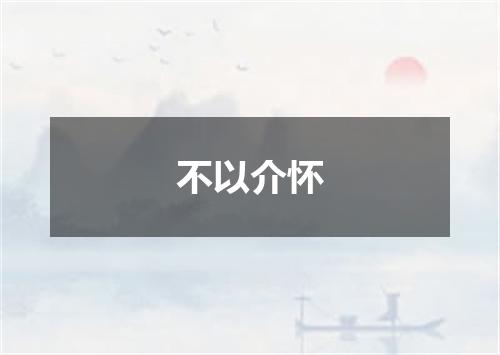 不以介怀