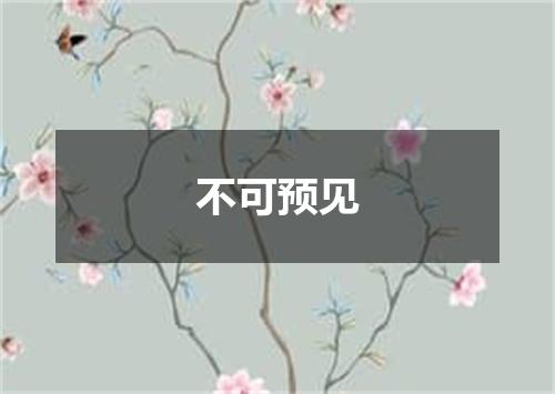 不可预见