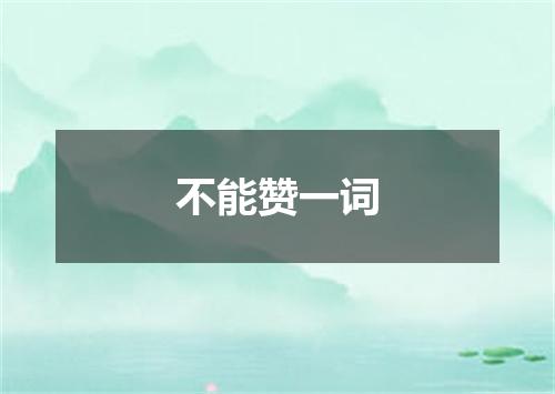 不能赞一词