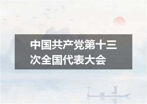 中国共产党第十三次全国代表大会