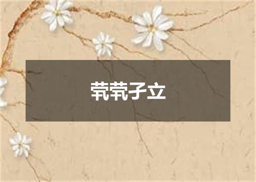 茕茕孑立
