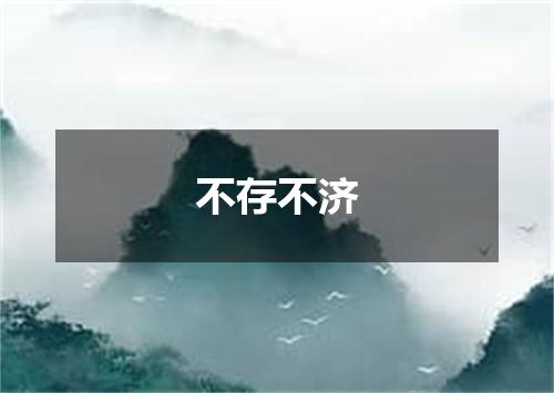 不存不济