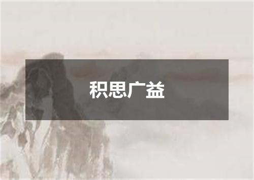 积思广益