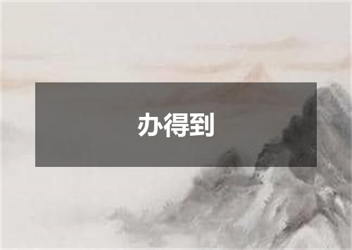 办得到