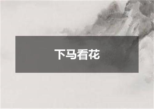 下马看花