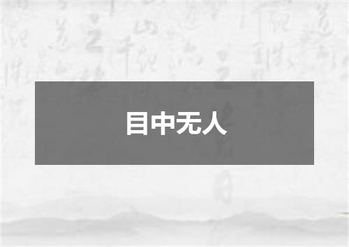 目中无人