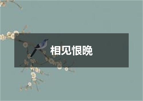 相见恨晩