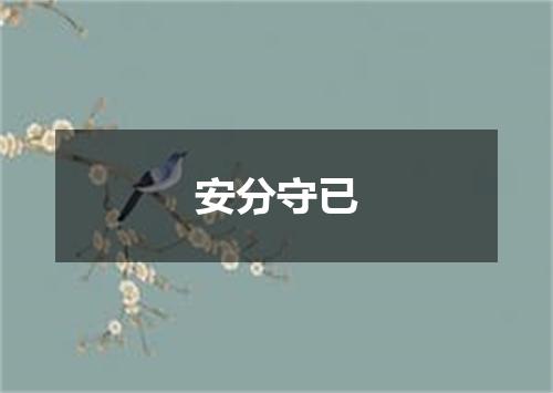 安分守已