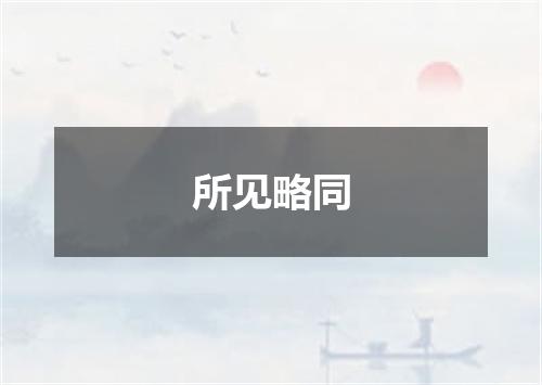 所见略同