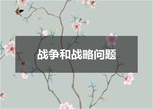 战争和战略问题