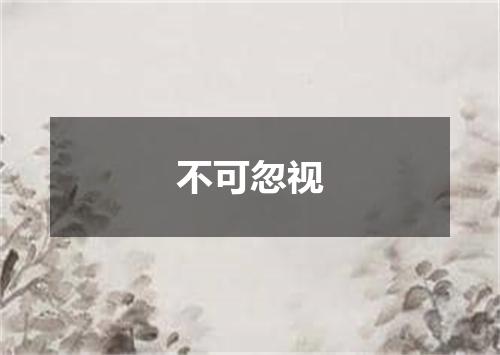 不可忽视