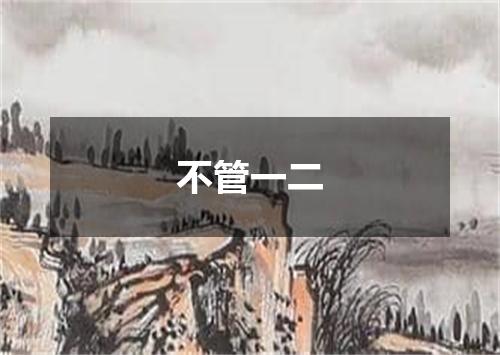 不管一二