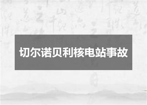 切尔诺贝利核电站事故