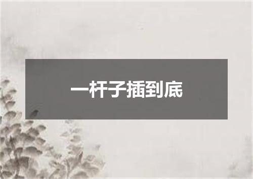 一杆子插到底