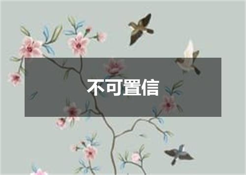 不可置信
