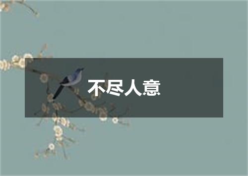 不尽人意