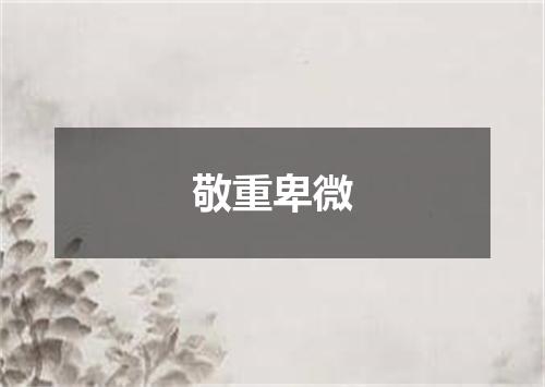 敬重卑微