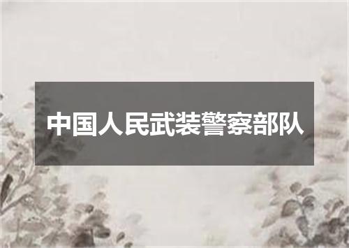 中国人民武装警察部队