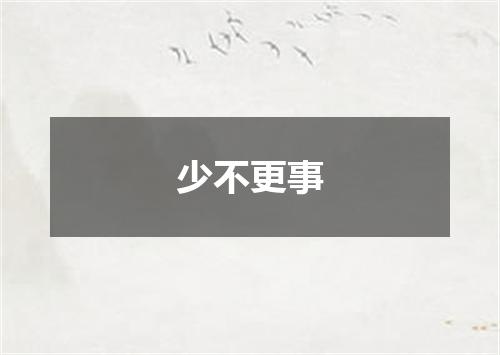 少不更事