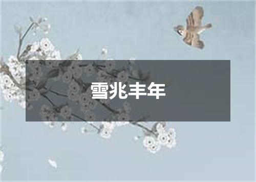 雪兆丰年