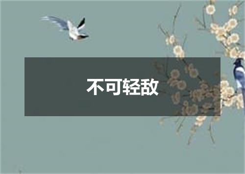 不可轻敌