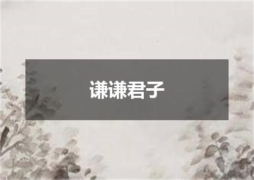 谦谦君子