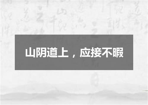 山阴道上，应接不暇