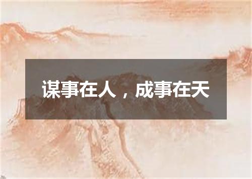 谋事在人，成事在天