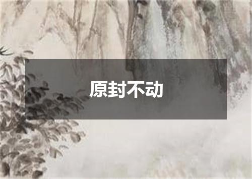 原封不动