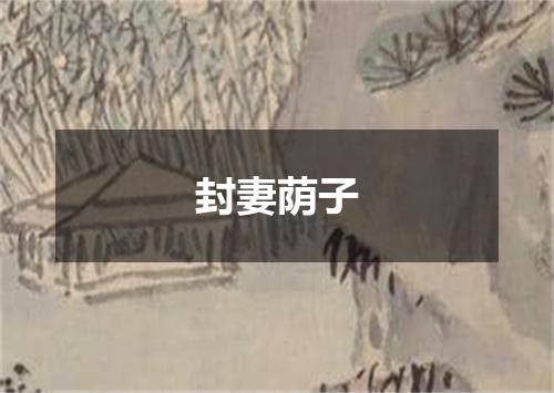 封妻荫子