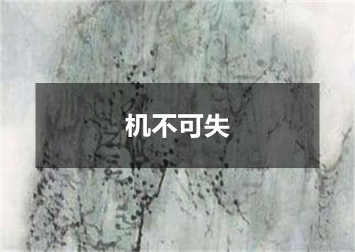 机不可失