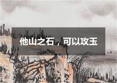 他山之石，可以攻玉