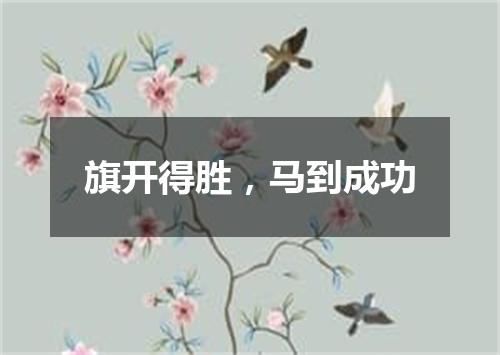 旗开得胜，马到成功
