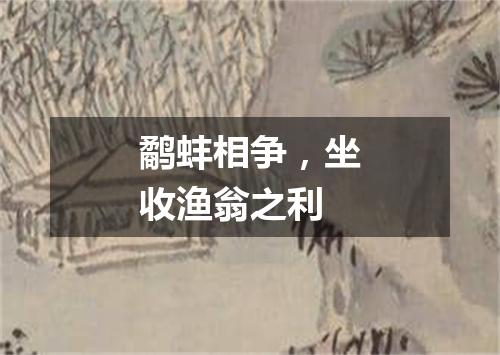 鹬蚌相争，坐收渔翁之利