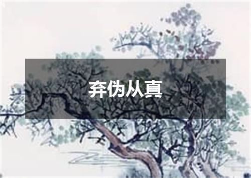 弃伪从真是什么意思