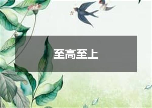 至高至上是什么意思