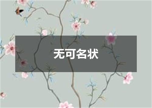 无可名状是什么意思
