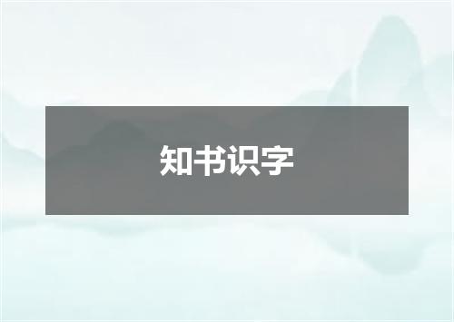 知书识字是什么意思