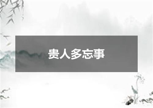 贵人多忘事是什么意思
