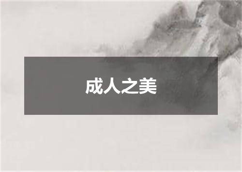 成人之美