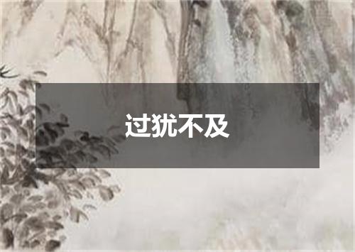 过犹不及