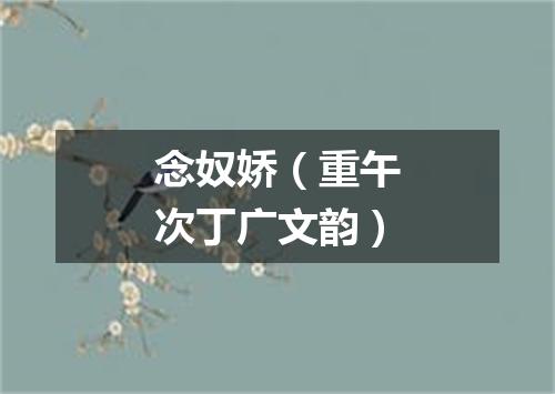 念奴娇（重午次丁广文韵）