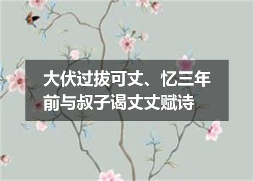 大伏过拔可丈、忆三年前与叔子谒丈丈赋诗