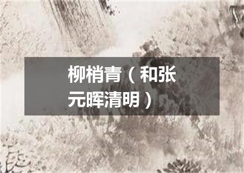 柳梢青（和张元晖清明）