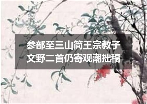 参部至三山简王宗教子文野二首仍寄观潮拙稿