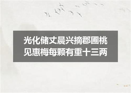 光化储丈晨兴摘郡圃桃见惠梅每颗有重十三两