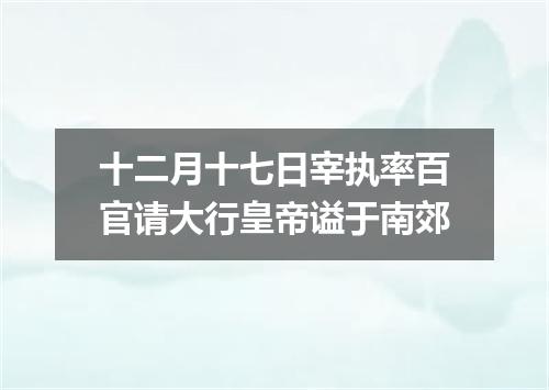 十二月十七日宰执率百官请大行皇帝谥于南郊