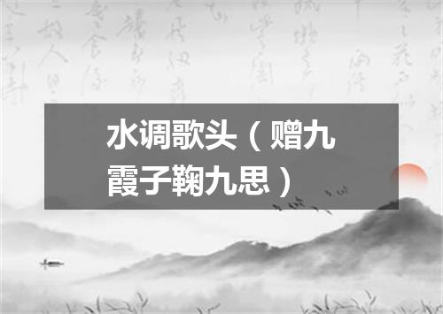 水调歌头（赠九霞子鞠九思）