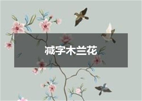 减字木兰花