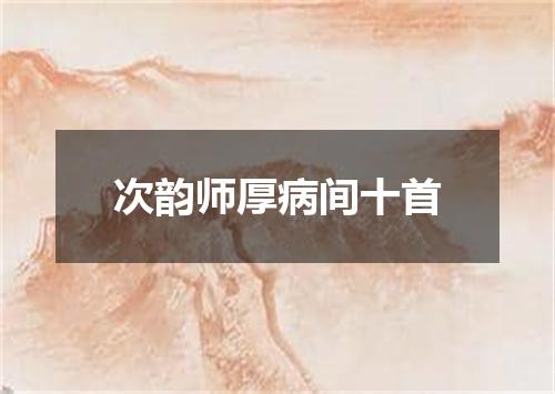 次韵师厚病间十首